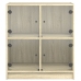 Armario auxiliar puertas de vidrio roble Sonoma 68x37x75,5 cm