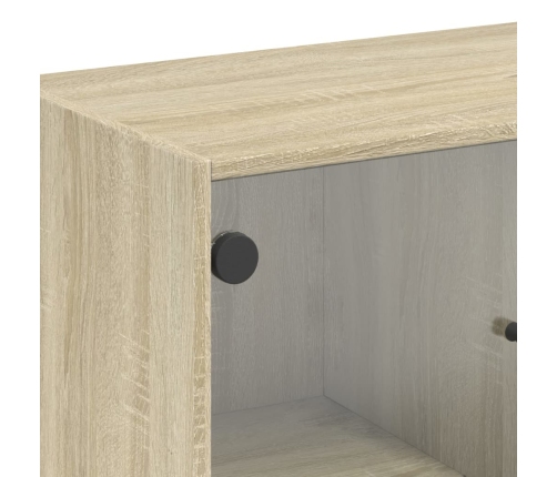 Armario auxiliar puertas de vidrio roble Sonoma 68x37x75,5 cm