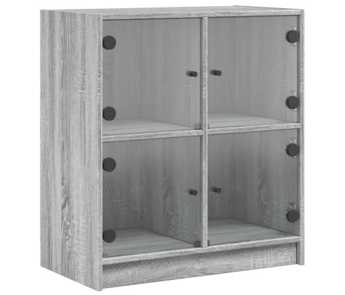 Armario auxiliar puertas de vidrio gris Sonoma 68x37x75,5 cm