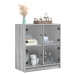 Armario auxiliar puertas de vidrio gris Sonoma 68x37x75,5 cm