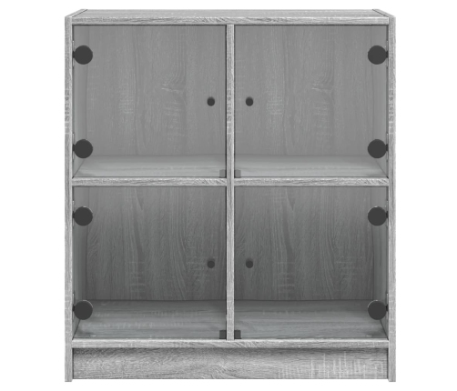 Armario auxiliar puertas de vidrio gris Sonoma 68x37x75,5 cm