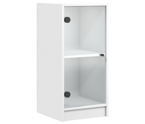 Armario auxiliar con puertas de vidrio blanco 35x37x75,5 cm