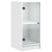 Armario auxiliar con puertas de vidrio blanco 35x37x75,5 cm