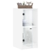 Armario auxiliar con puertas de vidrio blanco 35x37x75,5 cm