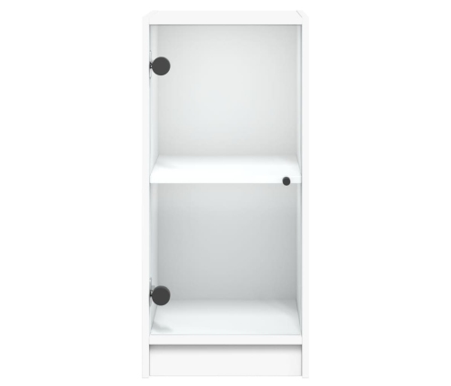 Armario auxiliar con puertas de vidrio blanco 35x37x75,5 cm