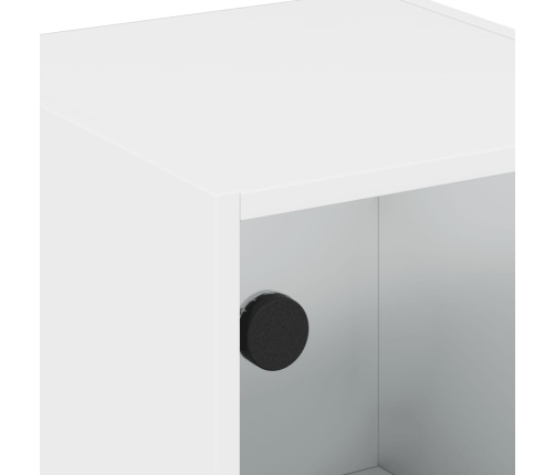 Armario auxiliar con puertas de vidrio blanco 35x37x75,5 cm