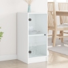 Armario auxiliar con puertas de vidrio blanco 35x37x75,5 cm