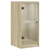 Armario auxiliar puertas de vidrio roble Sonoma 35x37x75,5 cm