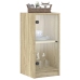 Armario auxiliar puertas de vidrio roble Sonoma 35x37x75,5 cm