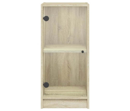 Armario auxiliar puertas de vidrio roble Sonoma 35x37x75,5 cm