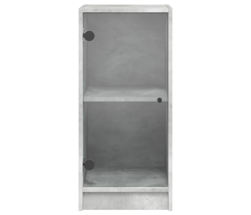 Armario auxiliar puertas de vidrio gris hormigón 35x37x75,5 cm