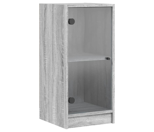 Armario auxiliar puertas de vidrio gris Sonoma 35x37x75,5 cm