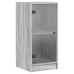 Armario auxiliar puertas de vidrio gris Sonoma 35x37x75,5 cm