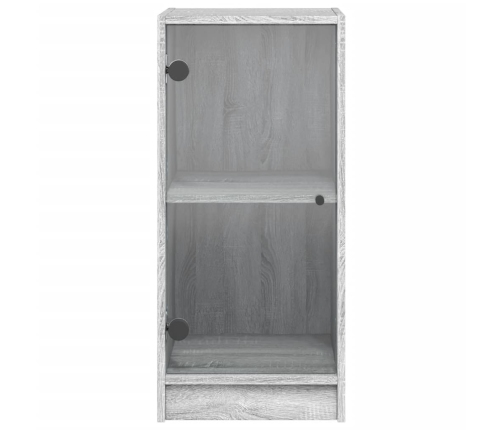 Armario auxiliar puertas de vidrio gris Sonoma 35x37x75,5 cm