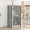 Armario auxiliar puertas de vidrio gris Sonoma 35x37x75,5 cm