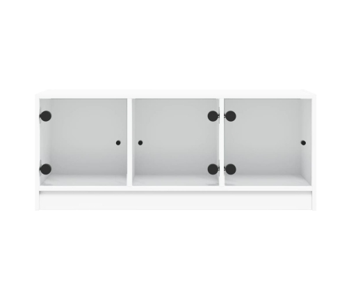 vidaXL Mueble de TV con puertas de vidrio blanco 102x37x42 cm