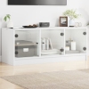 vidaXL Mueble de TV con puertas de vidrio blanco 102x37x42 cm