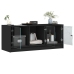 Mueble de TV con puertas de vidrio negro 102x37x42 cm