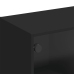 Mueble de TV con puertas de vidrio negro 102x37x42 cm