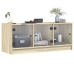 Mueble de TV con puertas de vidrio roble Sonoma 102x37x42 cm