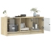 Mueble de TV con puertas de vidrio roble Sonoma 102x37x42 cm