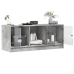 Mueble de TV con puertas de vidrio gris hormigón 102x37x42 cm