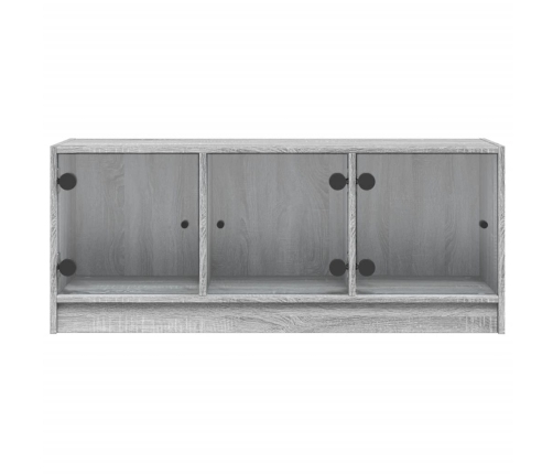 Mueble de TV con puertas de vidrio gris Sonoma 102x37x42 cm