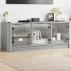 Mueble de TV con puertas de vidrio gris Sonoma 102x37x42 cm