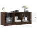 vidaXL Mueble de TV con puertas de vidrio marrón roble 102x37x42 cm