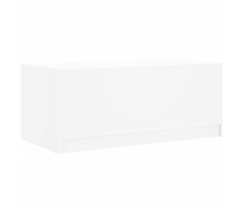 Mesa de centro con puertas de vidrio blanca 102x50x42 cm