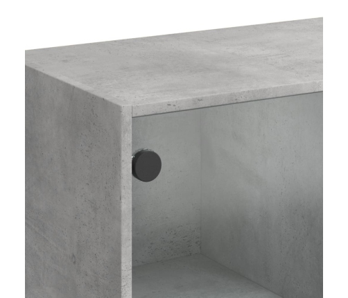 Mesa de centro con puertas de vidrio grs hormigón 102x50x42 cm