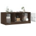 vidaXL Mesa de centro con puertas de vidrio marrón roble 102x50x42 cm