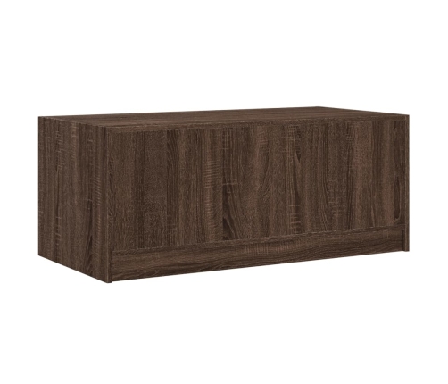 vidaXL Mesa de centro con puertas de vidrio marrón roble 102x50x42 cm