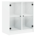 Armario auxiliar con puertas de vidrio blanco 68x37x75,5 cm