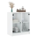 Armario auxiliar con puertas de vidrio blanco 68x37x75,5 cm