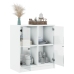 Armario auxiliar con puertas de vidrio blanco 68x37x75,5 cm