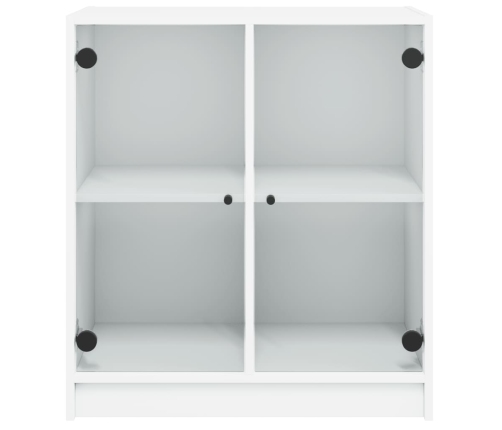 Armario auxiliar con puertas de vidrio blanco 68x37x75,5 cm