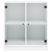 Armario auxiliar con puertas de vidrio blanco 68x37x75,5 cm