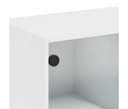 Armario auxiliar con puertas de vidrio blanco 68x37x75,5 cm