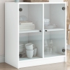 Armario auxiliar con puertas de vidrio blanco 68x37x75,5 cm