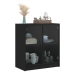 Armario auxiliar con puertas de vidrio negro 68x37x75,5 cm