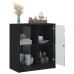 Armario auxiliar con puertas de vidrio negro 68x37x75,5 cm