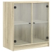 Armario auxiliar puertas de vidrio roble Sonoma 68x37x75,5 cm