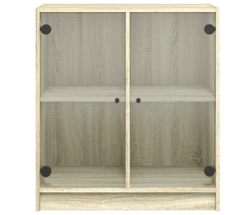 Armario auxiliar puertas de vidrio roble Sonoma 68x37x75,5 cm