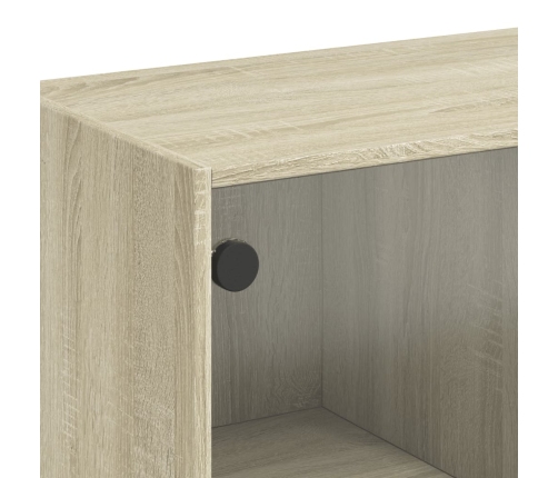 Armario auxiliar puertas de vidrio roble Sonoma 68x37x75,5 cm