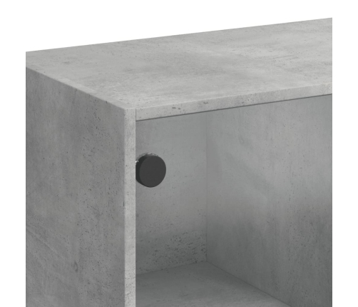 Armario auxiliar puertas de vidrio gris hormigón 68x37x75,5 cm