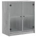 Armario auxiliar puertas de vidrio gris Sonoma 68x37x75,5 cm