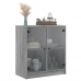 Armario auxiliar puertas de vidrio gris Sonoma 68x37x75,5 cm