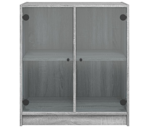 Armario auxiliar puertas de vidrio gris Sonoma 68x37x75,5 cm