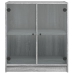 Armario auxiliar puertas de vidrio gris Sonoma 68x37x75,5 cm